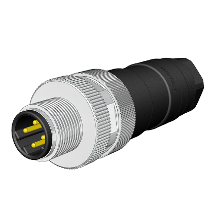 M12 D Code 5 Pin Erkek Düz Konnektör - Velledq M12-DM05T