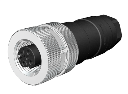 M12 D Code 5 Pin Dişi Düz Konnektör - Velledq M12-DF05T