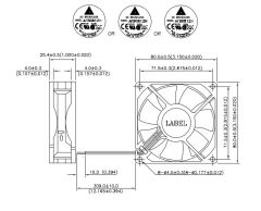 Delta AFB0812H 12V 0.24A Endüstriyel Soğutma Fanı (80x80x25mm)