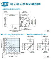 Delta AUB0512M 12V 0.18A Endüstriyel Soğutma Fanı (50x50mm)