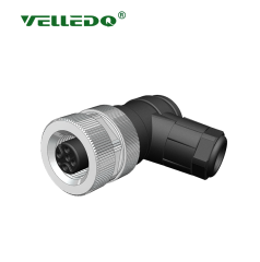 M12-F05S - M12 5 Pin Dişi Açılı Konnektör 90 Derece