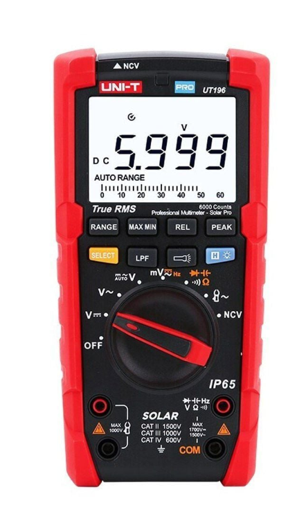 Unit UT196 1700V DC True RMS Profesyonel Solar Dijital Multimetre