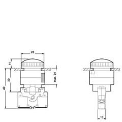 SIEMENS 3SB3 604-6BA30 Sarı Sinyal Lambası