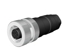 M12-F08T - M12 8 Pin Dişi Düz Konnektör
