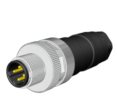 M12 D Code 5 Pin Erkek Düz Konnektör - Velledq M12-DM05T
