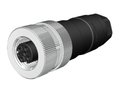 M12 D Code 5 Pin Dişi Düz Konnektör - Velledq M12-DF05T