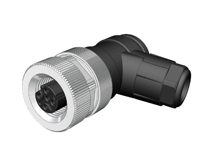 M12 D Code 5 Pin Dişi Açılı 90° Konnektör - Velledq M12-DF05S