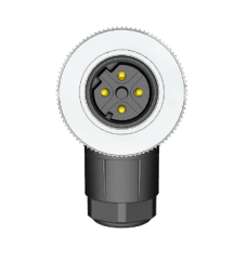 M12 D Code 5 Pin Erkek Açılı 90° Konnektör - Velledq M12-DM05S