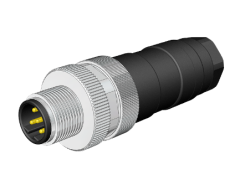M12 B Code 5 Pin Erkek Düz Konnektör - Velledq M12-BM05T