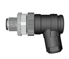 M12 B Code 5 Pin Erkek Açılı 90° Konnektör - Velledq M12-BM05S