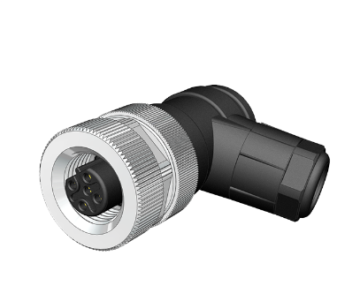 M12 B Code 5 Pin Dişi Açılı 90° Konnektör - Velledq M12-BF05S