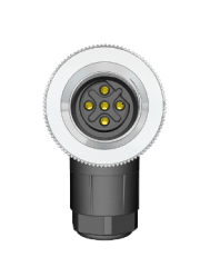 M12 B Code 5 Pin Dişi Açılı 90° Konnektör - Velledq M12-BF05S