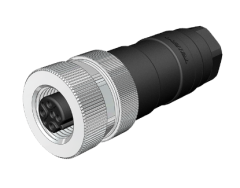 M12 B Code 4 Pin Dişi Düz Konnektör - Velledq M12-BF04T