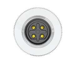 M12 B Code 4 Pin Dişi Düz Konnektör - Velledq M12-BF04T
