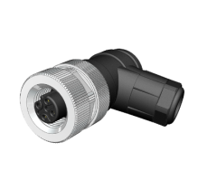 M12 B Code 4 Pin Dişi 90° Açılı Konnektör - Velledq M12-BF04S