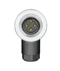 M12 B Code 4 Pin Dişi 90° Açılı Konnektör - Velledq M12-BF04S