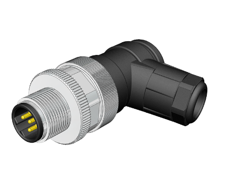 M12 B Code 4 Pin Erkek 90° Açılı Konnektör - Velledq M12-BM04S