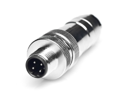 M12P-M04T - M12 4 Pin Erkek Düz Metal Konnektör - Velledq