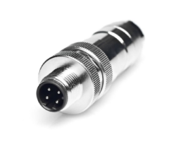 M12P-M04T - M12 4 Pin Erkek Düz Metal Konnektör - Velledq
