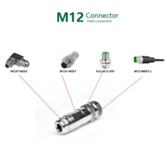 M12P-F05T - M12 5 Pin Dişi Düz Metal Konnektör - Velledq