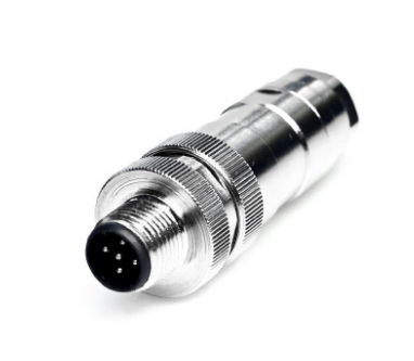 M12P-M05T M12 5 Pin Erkek Düz Metal Konnektör - Velledq