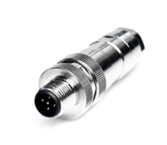 M12P-M05T M12 5 Pin Erkek Düz Metal Konnektör - Velledq