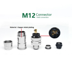 M12P-M05T M12 5 Pin Erkek Düz Metal Konnektör - Velledq