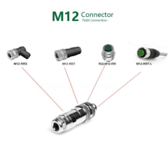 M12P-M05T M12 5 Pin Erkek Düz Metal Konnektör - Velledq