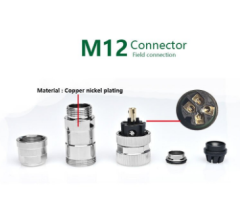 M12P-F08T - M12 8 Pin Dişi Düz Metal Konnektör - Velledq