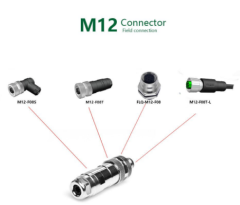 M12P-M08T - M12 8 Pin Erkek Düz Metal Konnektör - Velledq