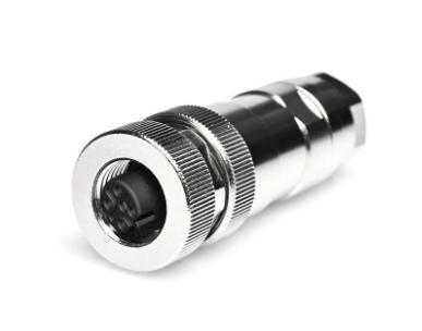 M12 B Code 4 Pin Dişi Düz Metal Konnektör - Velledq M12P-BF04T