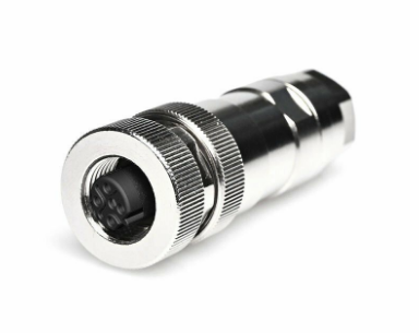 M12 B Code 5 Pin Dişi Düz Metal Konnektör - Velledq M12P-BF05T