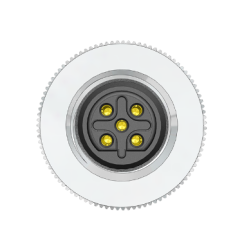 M12 B Code 5 Pin Dişi Düz Metal Konnektör - Velledq M12P-BF05T