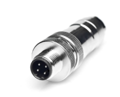 M12 B Code 4 Pin Erkek Düz Metal Konnektör - Velledq M12P-BM04T