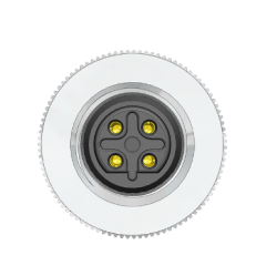 M12 B Code 4 Pin Erkek Düz Metal Konnektör - Velledq M12P-BM04T