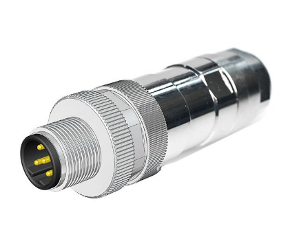 M12 B Code 5 Pin Erkek Düz Metal Konnektör - Velledq M12P-BM05T