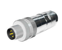 M12 D Code 5 Pin Erkek Düz Metal Konnektör - Velledq M12P-DM05T