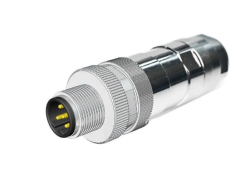 M12 D Code 4 Pin Erkek Düz Metal Konnektör - Velledq M12P-DM04T