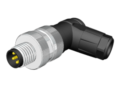 M8-M04S - M8 4 Pin Erkek 90° Açılı Konnektör - Velledq
