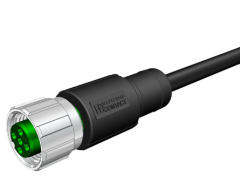 M8 3 Pin Dişi Düz 5 Mt. Kablolu Konnektör - Sensör Kablosu Velledq M8-F03T-5.0PVC/BK