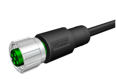 M8 4 Pin Dişi Düz 5 Mt. Kablolu Konnektör - Sensör Kablosu Velledq M8-F04T-5.0PVC/BK