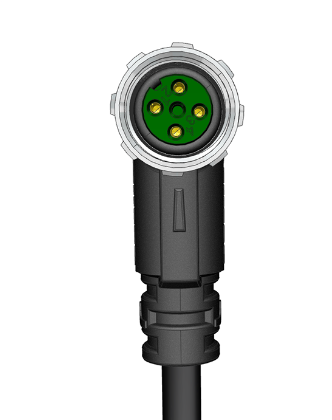 M8 4 Pin Dişi 90° Açılı 5 Mt. Kablolu Konnektör - Sensör Kablosu Velledq M8-F04S-5.0PVC/BK