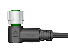 M8 4 Pin Dişi 90° Açılı 5 Mt. Kablolu Konnektör - Sensör Kablosu Velledq M8-F04S-5.0PVC/BK
