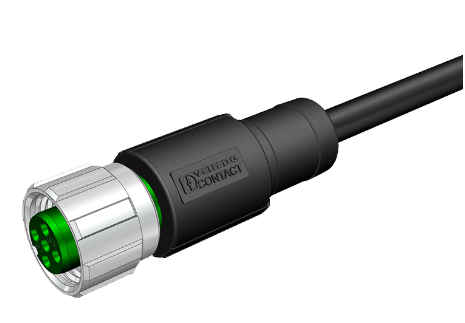 M12 5 Pin Dişi Düz 5 Mt. Kablolu Konnektör - Sensör Kablosu Velledq M12-F05T-5.0PVC/BK