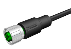 M12 5 Pin Dişi Düz 5 Mt. Kablolu Konnektör - Sensör Kablosu Velledq M12-F05T-5.0PVC/BK