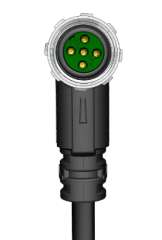 M12 5 Pin Dişi 90° Açılı 5 Mt. Kablolu Konnektör - Sensör Kablosu Velledq M12-F05T-5.0PVC/BK