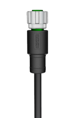 M12 12 Pin Dişi Düz 5 Mt. Kablolu Konnektör - Sensör Kablosu Velledq M12-F12T-5.0PVC/BK