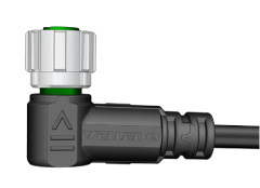 M12 5 Pin Dişi 90° Açılı 10 Mt. Kablolu Konnektör - Sensör Kablosu Velledq M12-F05S-10.0PVC/BK
