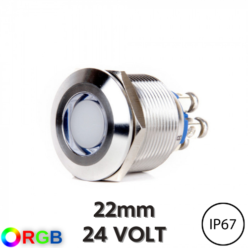 GM22-170-RGBD 22mm LED Metal Sinyal Lambası (6-24V DC) (IP67)