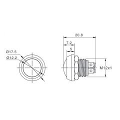 EJ12-231 12mm Metal Yaylı Butonlar (IP67)